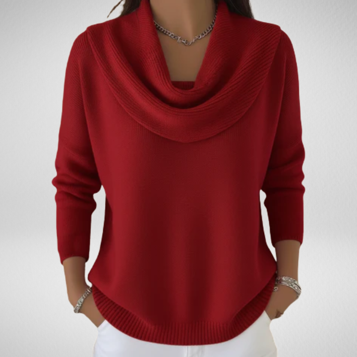 Marielle | Pull Col Drapé Élégant