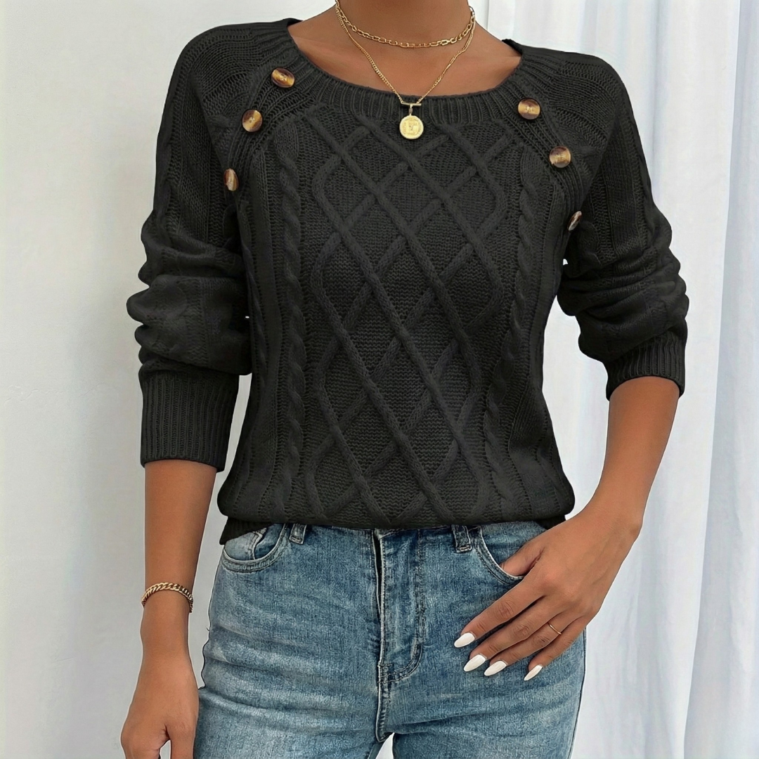 Pull Juliette | Col Carré & Boutons Bijoux