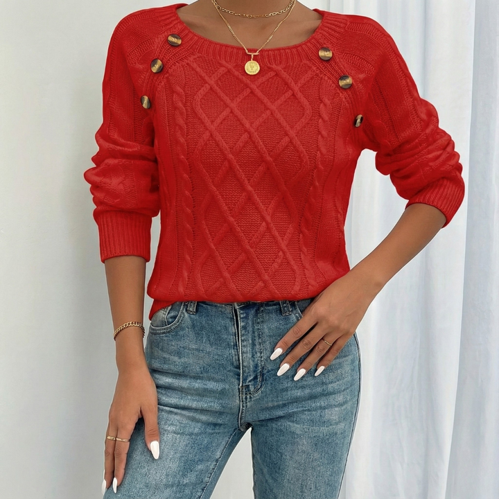 Pull Juliette | Col Carré & Boutons Bijoux