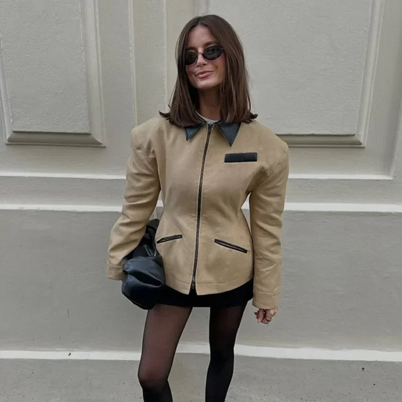 Brigitte Bordeaux | LeatherJacket Casual High Street Style