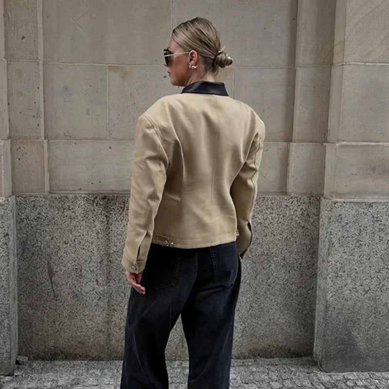 Brigitte Bordeaux | LeatherJacket Casual High Street Style