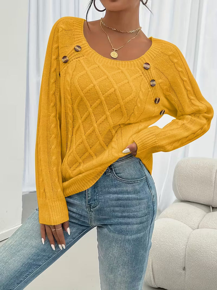 Pull Juliette | Col Carré & Boutons Bijoux