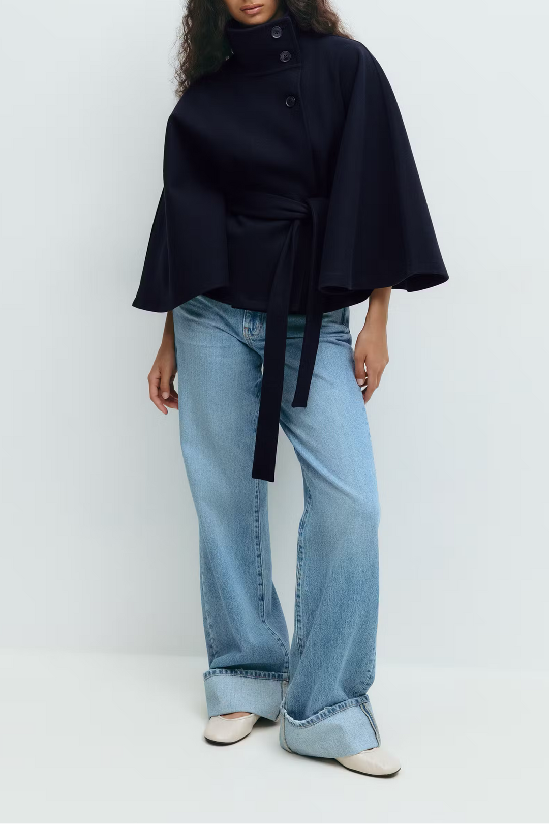 Ivanna Manteau Laine Femme | Col Haut Élégant avec Ceinture Amovible & Coupe Décontractée