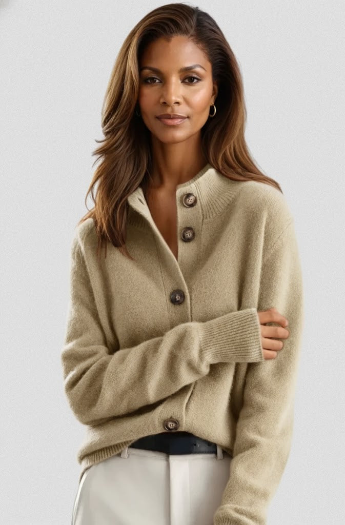 Camille | Cardigan en cachemire boutonné col rond